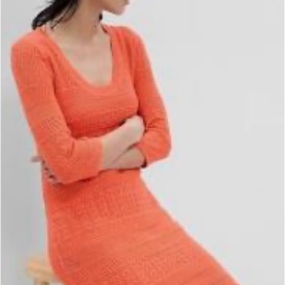 GAP Coral/Orange Knit Midi Dress Size Small NWT